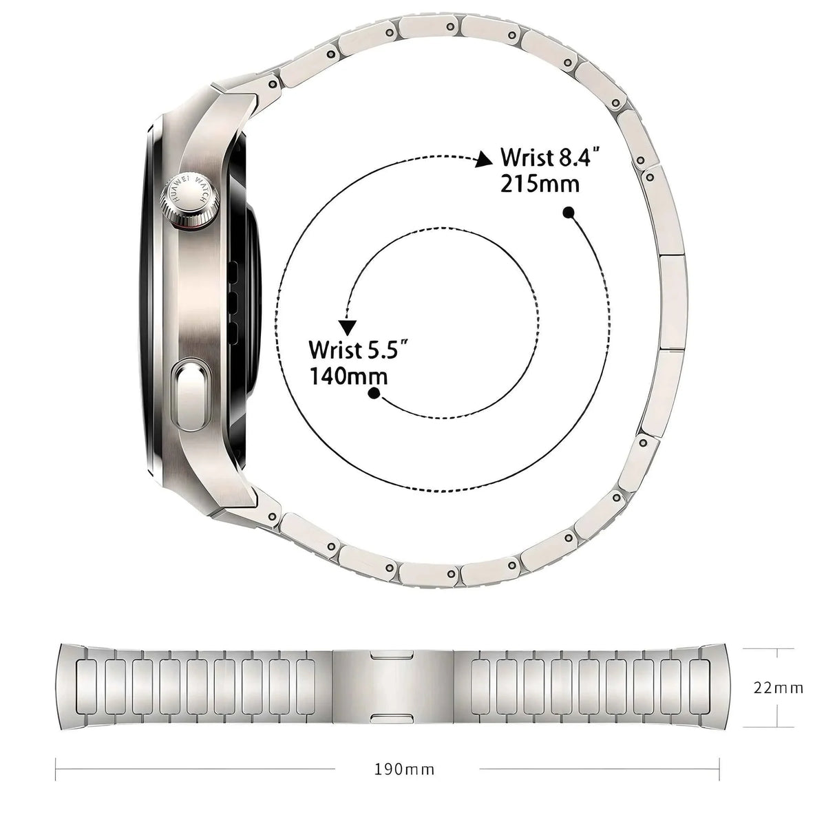 Titanium Alloy Band for Huawei Watch 4 Pro – No-Gap Luxury Metal Bracelet
