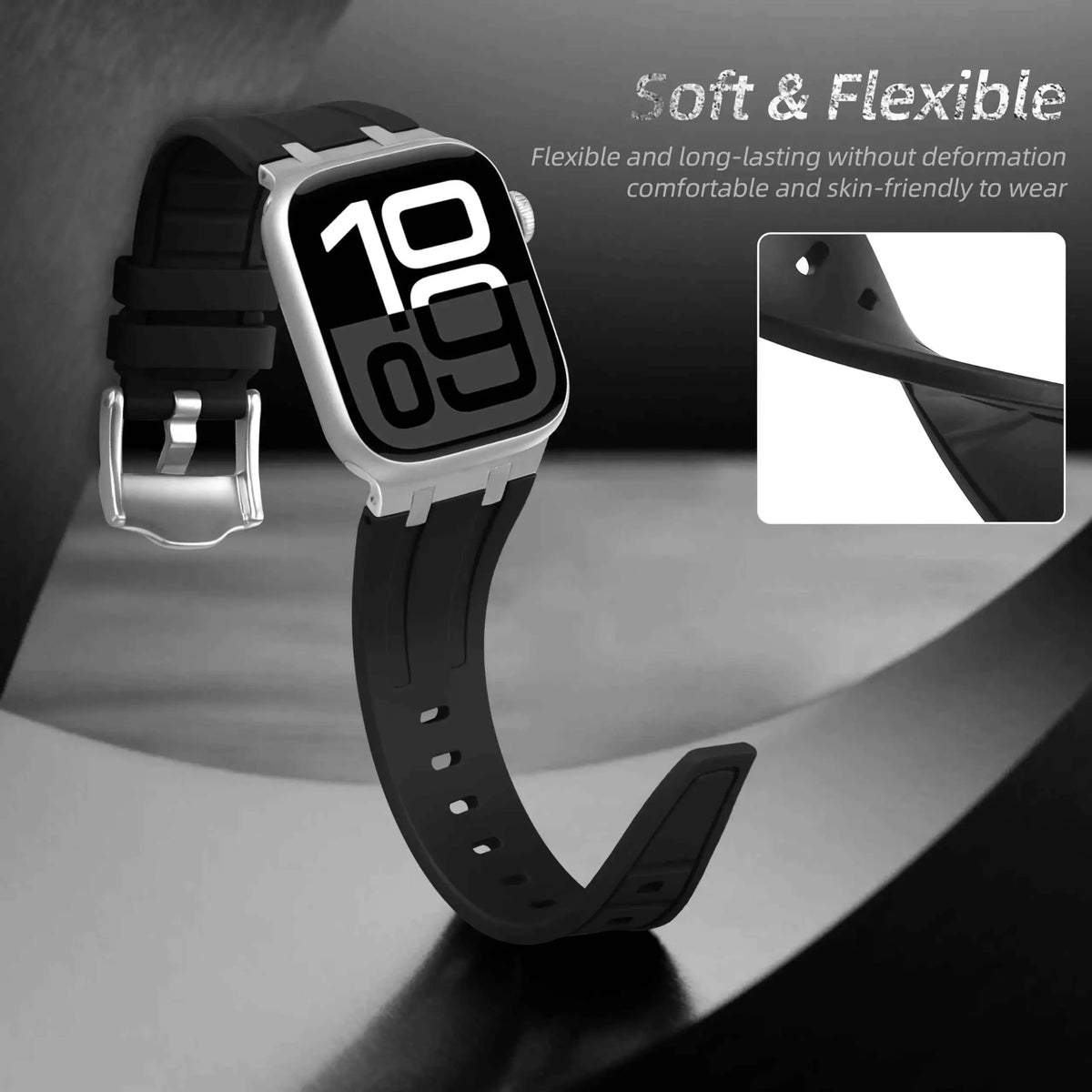 Liquid Silicone Apple Watch Band – Rubber Sport Strap | Series 11/10/9/8/7/6/SE & Ultra 1/2/3 | 42–49mm