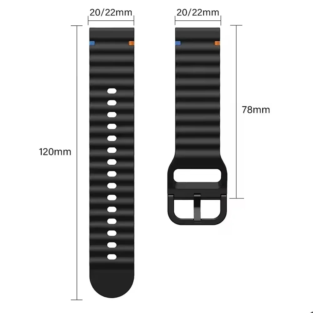 Motorola Moto Watch Ribbed Silicone Band with Matching Buckle