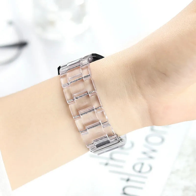 Samsung Galaxy Clear Plastic Link Watch Band – For Watch8/Watch8 Classic/Watch9/Ultra/Ultra2