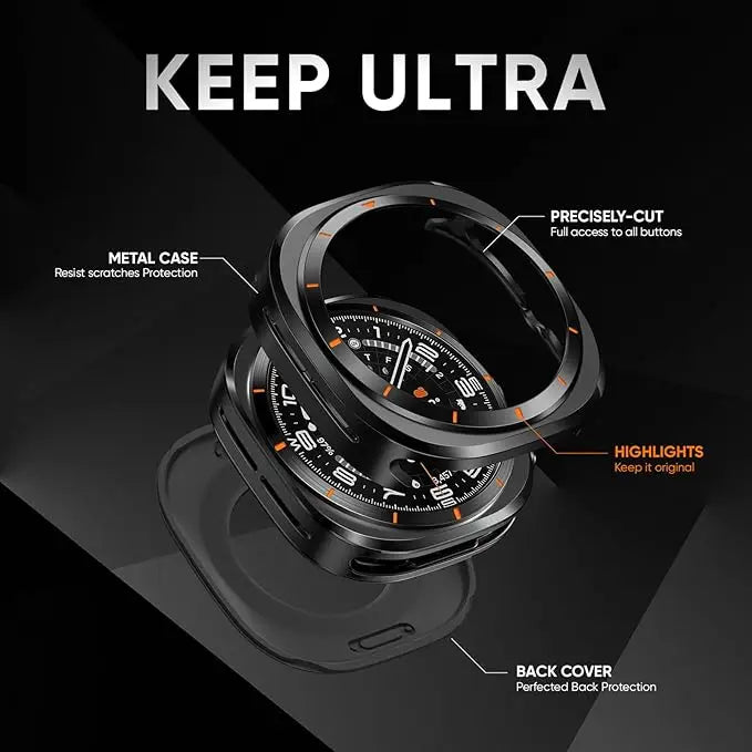 Alloy Case & Tempered Glass for Galaxy Watch Ultra 47mm (2024/2025)
