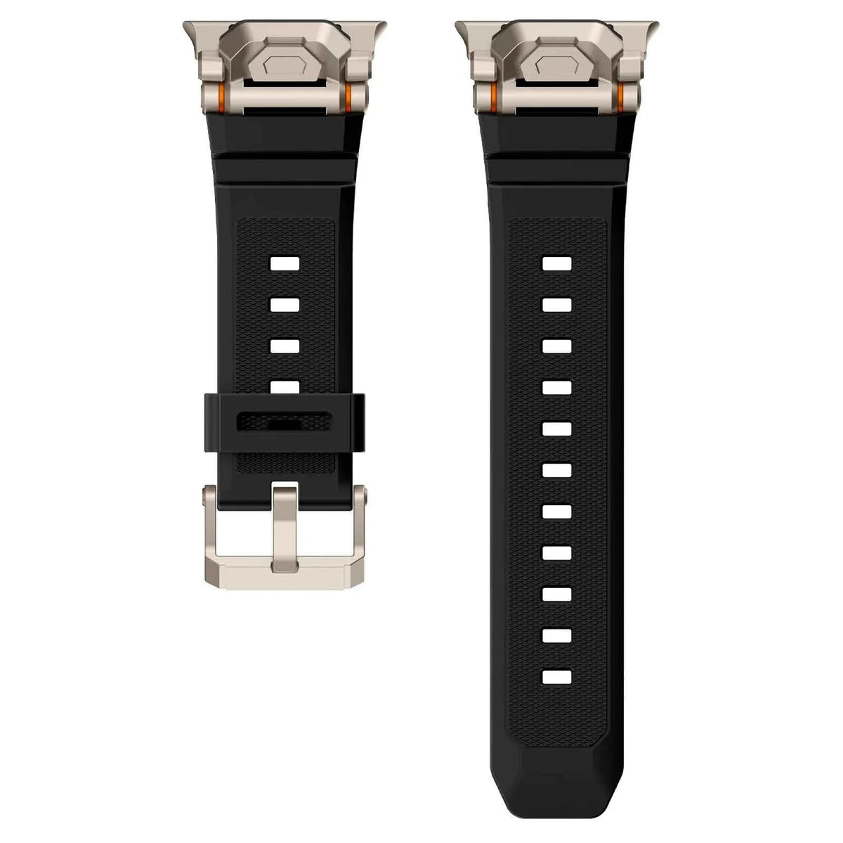 Sport Silicone Apple Watch Band – Titanium Finish | Series 11/10/9/8/7/6/SE & Ultra 1/2/3 | 42–49mm