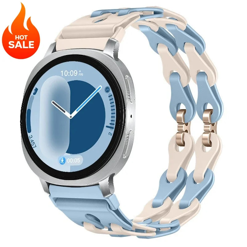 Samsung Galaxy Silicone Chain Watch Band – Watch8/Watch8 Classic/Watch9/Ultra/Ultra2 Multi
