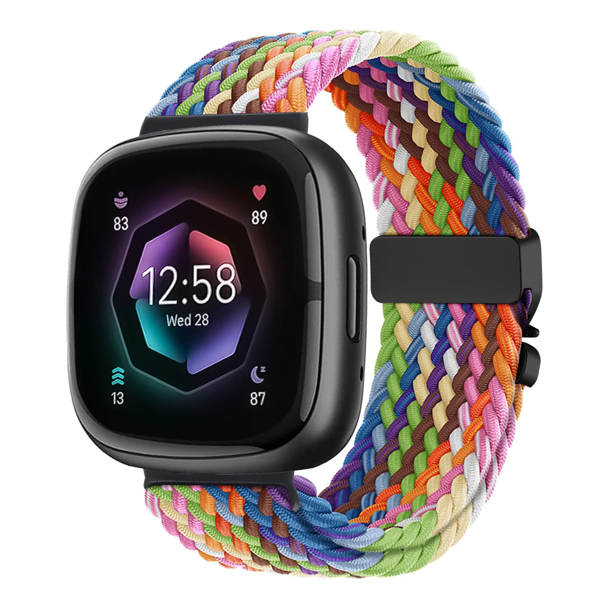 Fitbit Versa 4, Versa 3, Sense 2 & Sense Braided Band, Parachute Clip