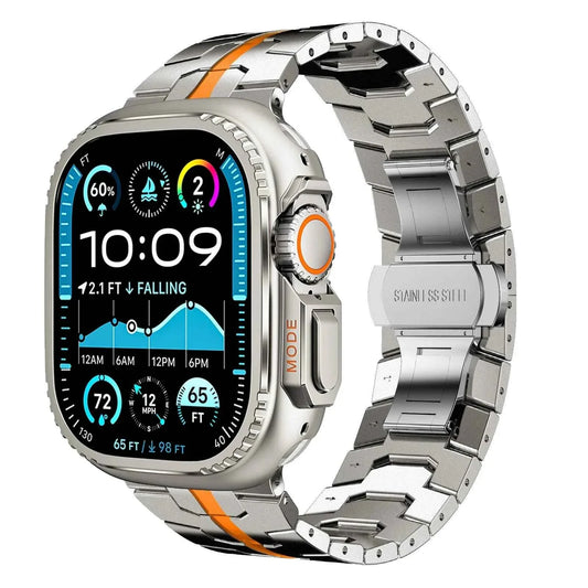 Metal Case + Stainless Steel Band for Apple Watch – Ultra 1/2 & Series 10/9/8/7/6/SE | 42–49mm
