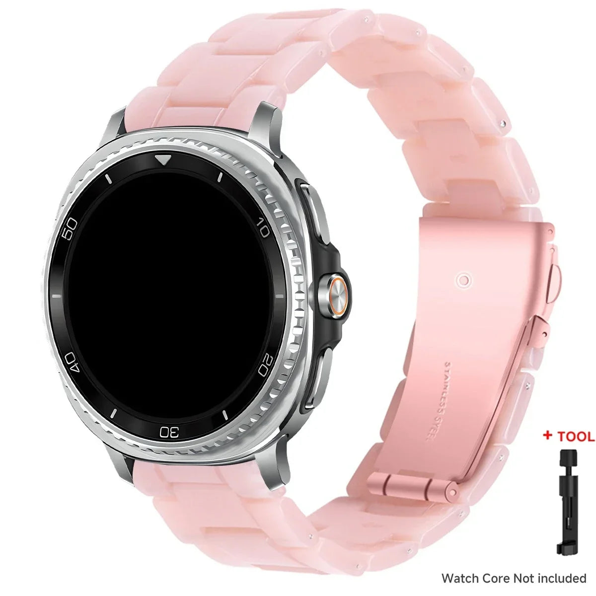 Samsung Galaxy Resin Link Watch Band - Tortoise Women Watch8/Watch8 Classic/Watch9 Ultra/Ultra2