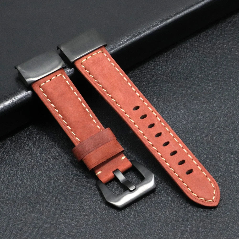 Garmin QuickFit 22/26mm Stitched Leather Buckle Band