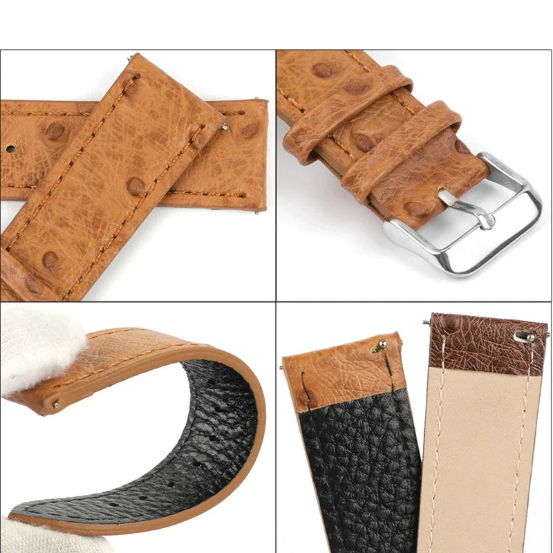 Samsung Galaxy Watch 7, 6, 5, 4 & FE Ostrich-Pattern Leather Band