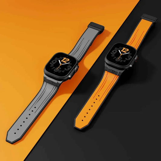 Luxury Sport Silicone Strap for Apple Watch Ultra 3/2 49mm – Series 11/10/9/8/7/6/SE 46/45/44/42mm