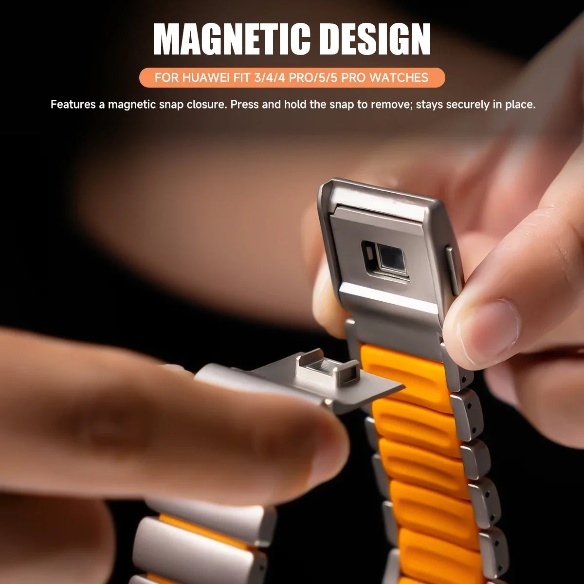 Luxury Magnetic Stainless Steel Watch Band for Huawei Watch Fit 5 / 5 Pro / Fit 4 / 4 Pro / Fit 3