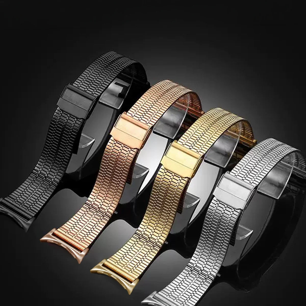 Google Pixel Watch 5, 4 & 3 Seven-Bead Stainless Steel Link Band