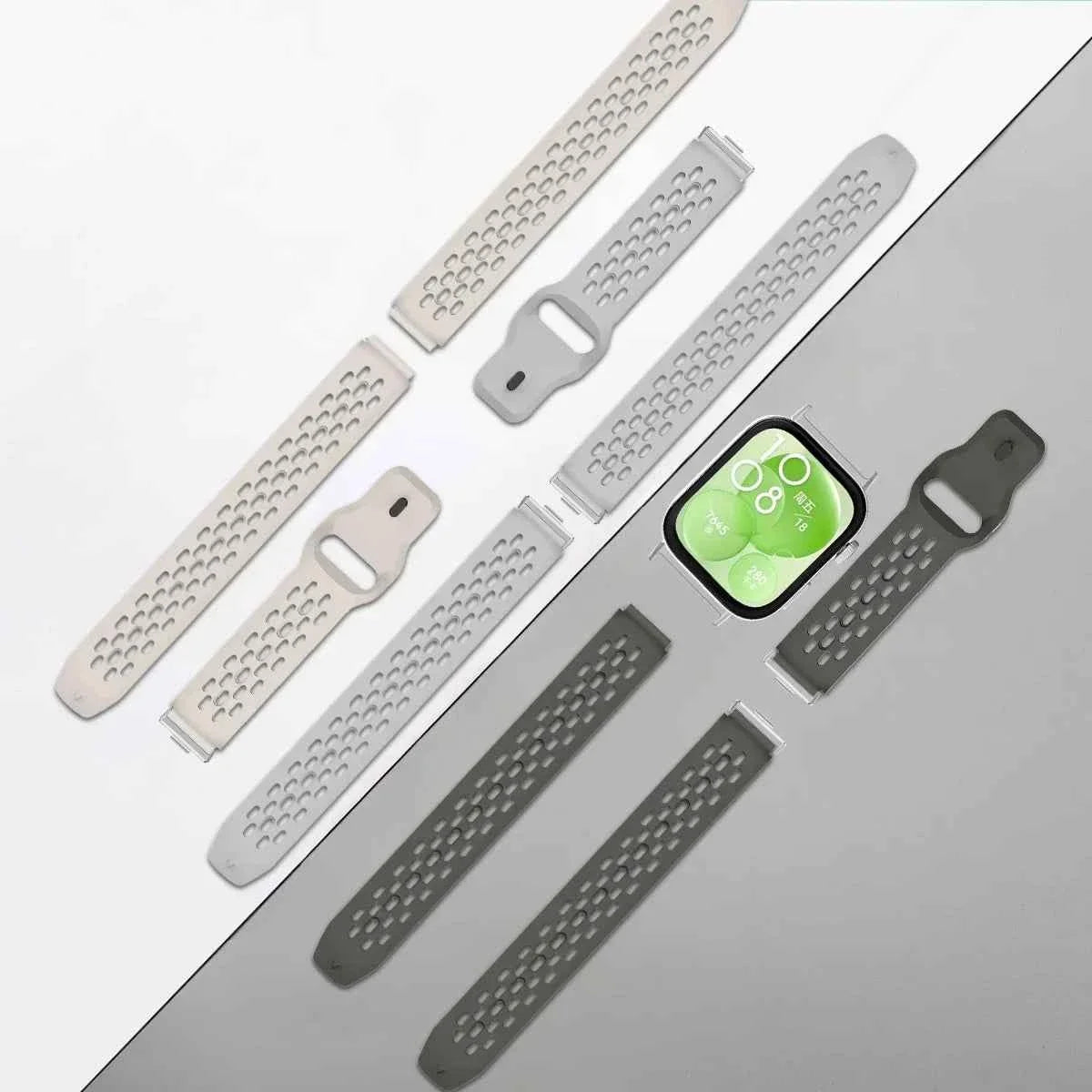 Silicone Band + TPU Case for Huawei Watch Fit 3 – Breathable Strap with Screen Protector