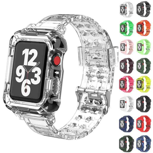Silicone Apple Watch Band+Case Series 9/8/7/6/5/4/SE