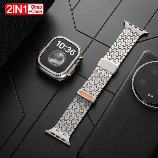 Metal Case + Magnetic Stainless Steel Band for Apple Watch – Series 11/10/9/8/7/6/SE & Ultra 1/2/3