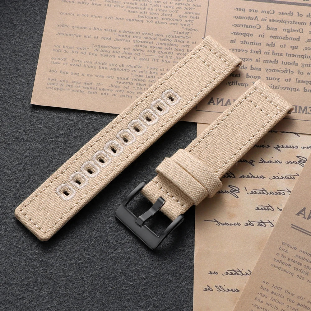 TicWatch Pro 3, E3 & GTH Stitched Canvas Nylon Band