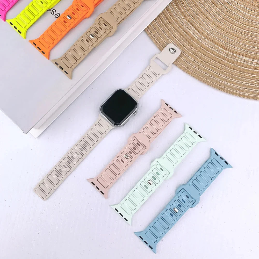 Silicone Strap for Apple Watch Ultra 3/2/1 49mm – Series 11/10/9/8/7/6/SE/5/4 46/45/44/42/41/40mm