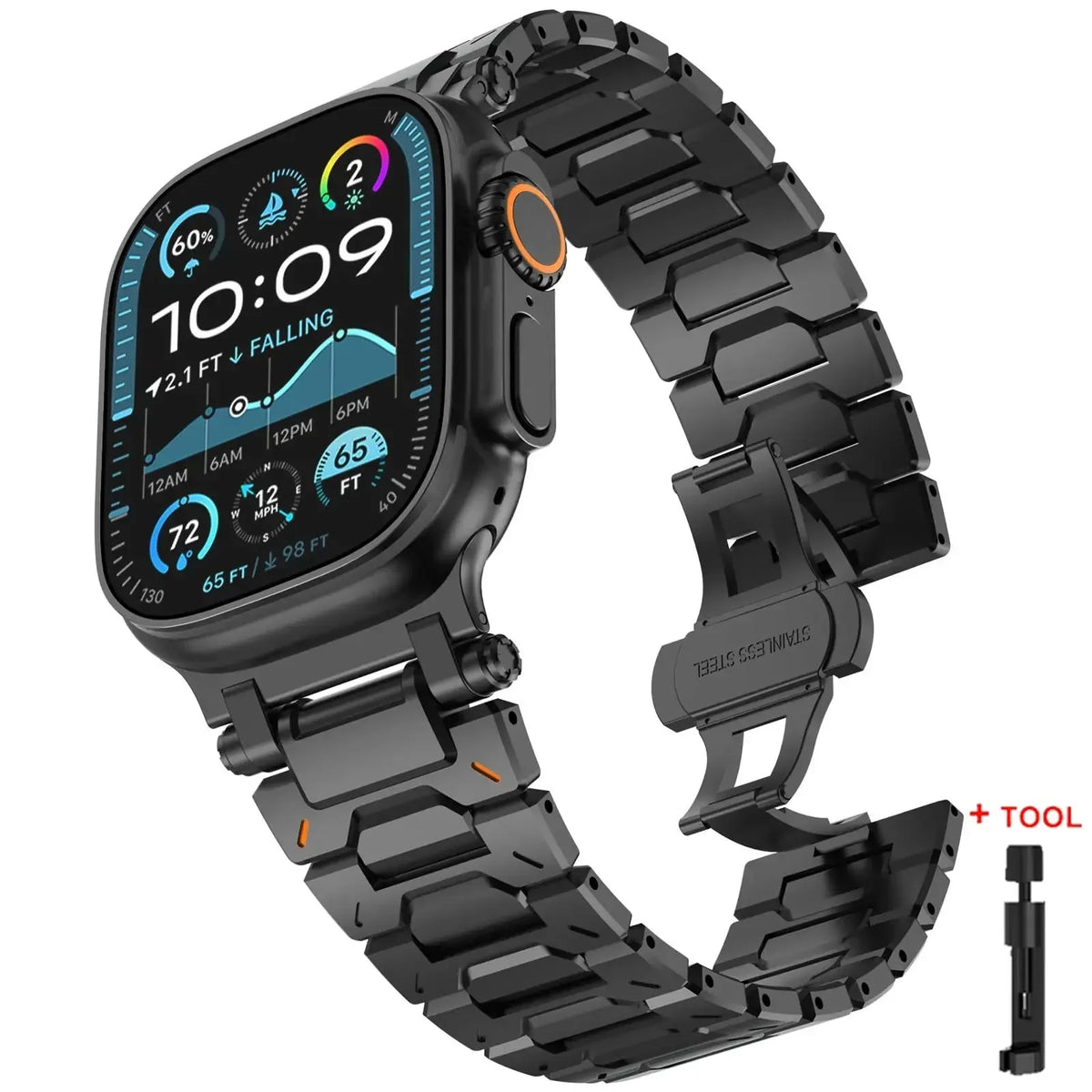 Luxury Stainless Steel Apple Watch Band – Metal Bracelet | Series 11/10/9/8/7/6/SE & Ultra 1/2/3 | 42–49mm