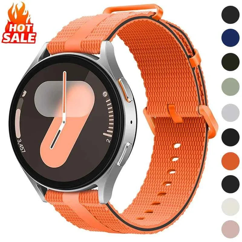 Line Silicone Sport Band for Samsung Galaxy Watch 7 6 5 4 & Huawei Watch GT6 GT5 GT4 | 18mm 20mm 22mm Universal Strap