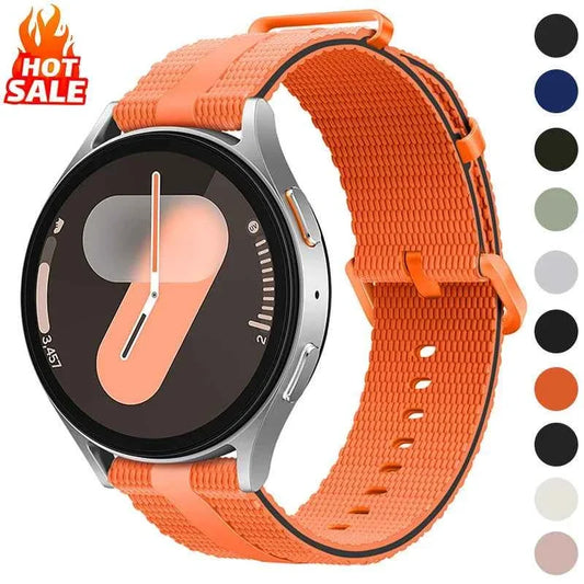Line Silicone Sport Band for Samsung Galaxy Watch 7 6 5 4 & Huawei Watch GT6 GT5 GT4 | 18mm 20mm 22mm Universal Strap