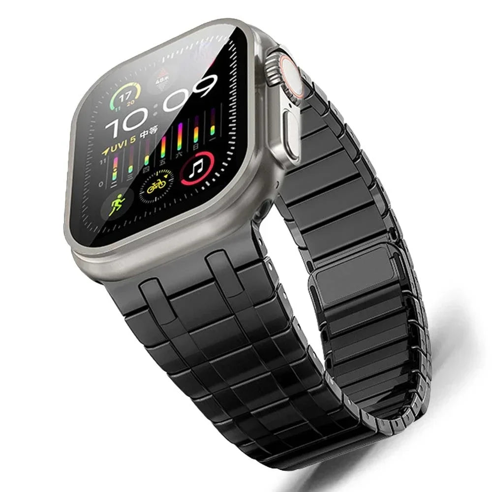 Magnetic Stainless Steel Band for Apple Watch Series 1-12, SE, Ultra 1/2/3/4