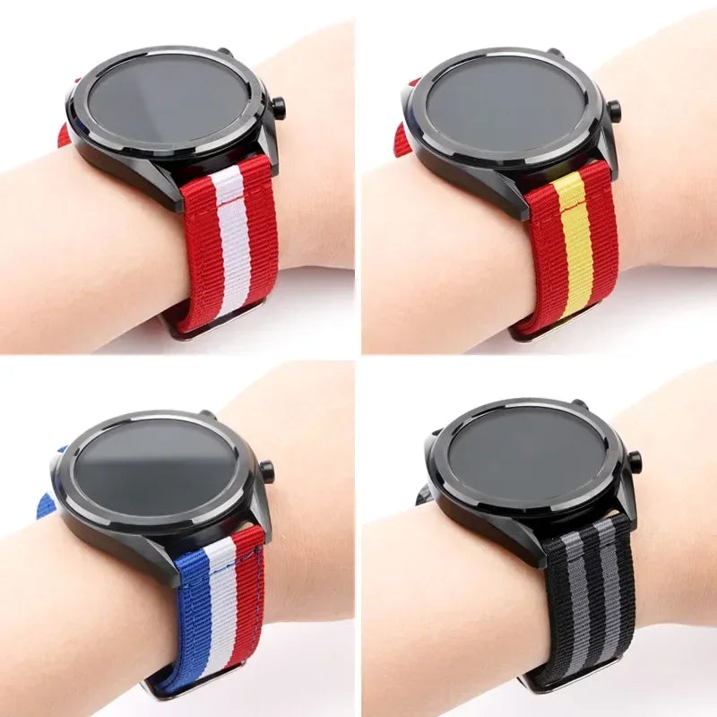 Garmin 20/22mm Quick Release Striped Canvas Nylon Band