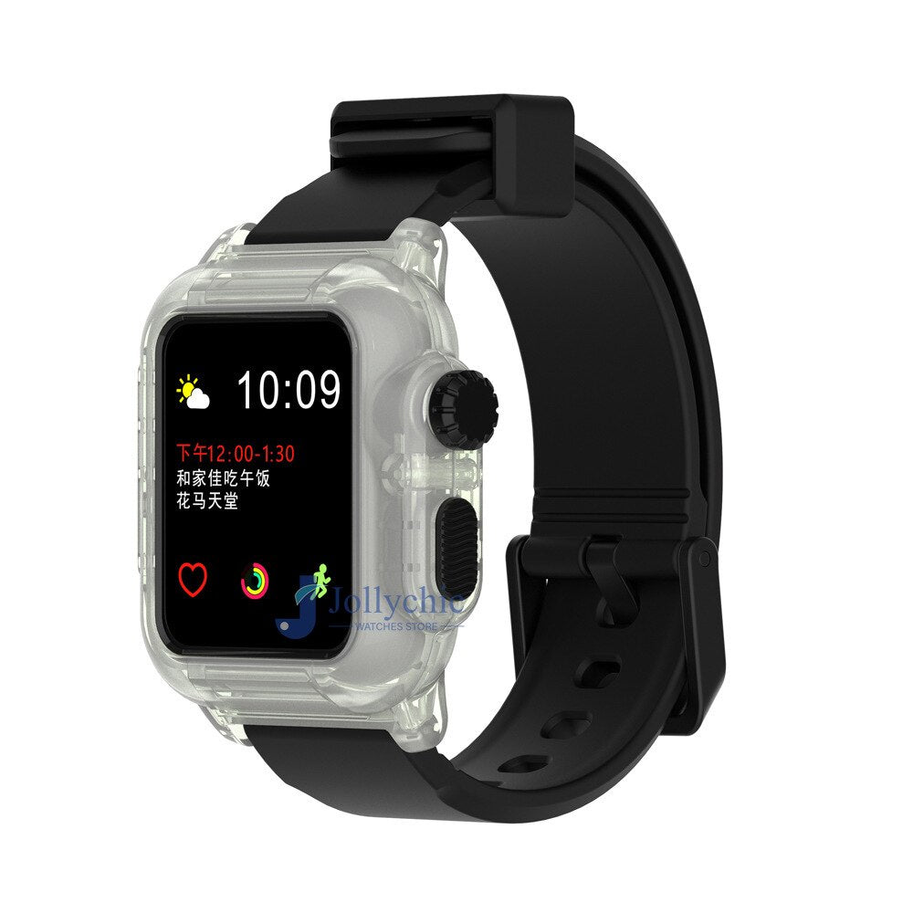 Silicone Band+Case For Apple Watch Strap - Stylish Protection