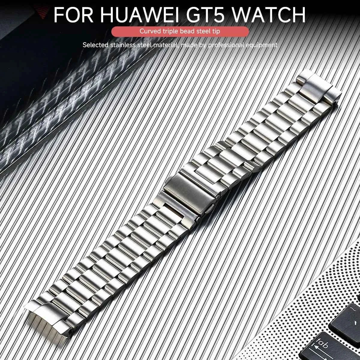 NoGap Curved Stainless Steel Band for Huawei Watch GT5 46mm