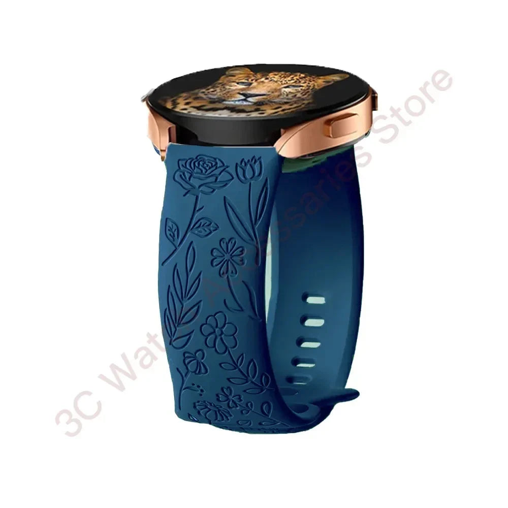TicWatch Pro 3, E3 & GTH Rose Engraved Silicone Band