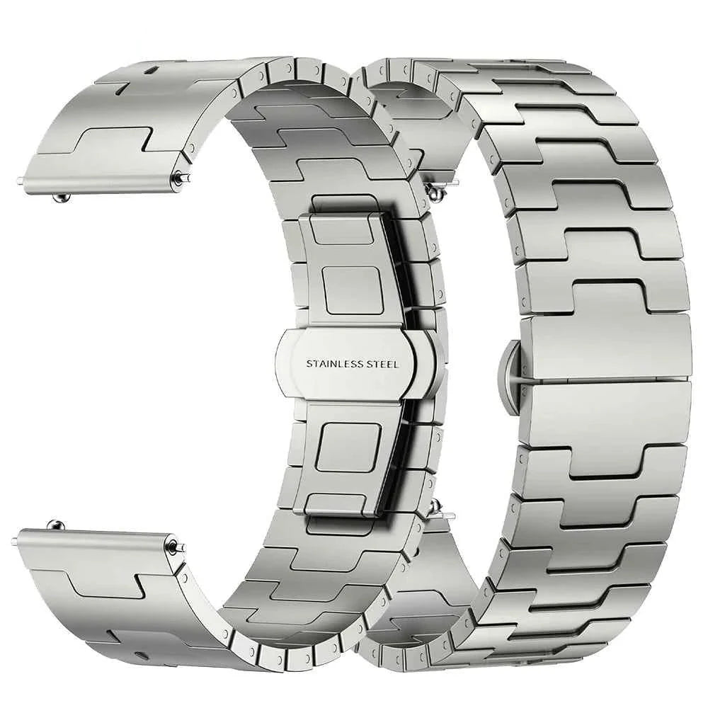 22MM Titanium Metal Watch Band for Huawei Watch GT5 GT4 GT3 GT2 Pro & Samsung Galaxy Watch 3 Gear S3