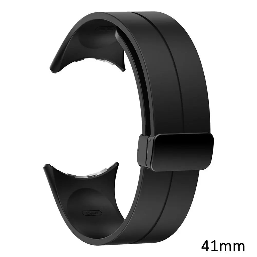 Google Pixel Watch 5, 4 & 3 Silicone Band, Magnetic Folding Buckle