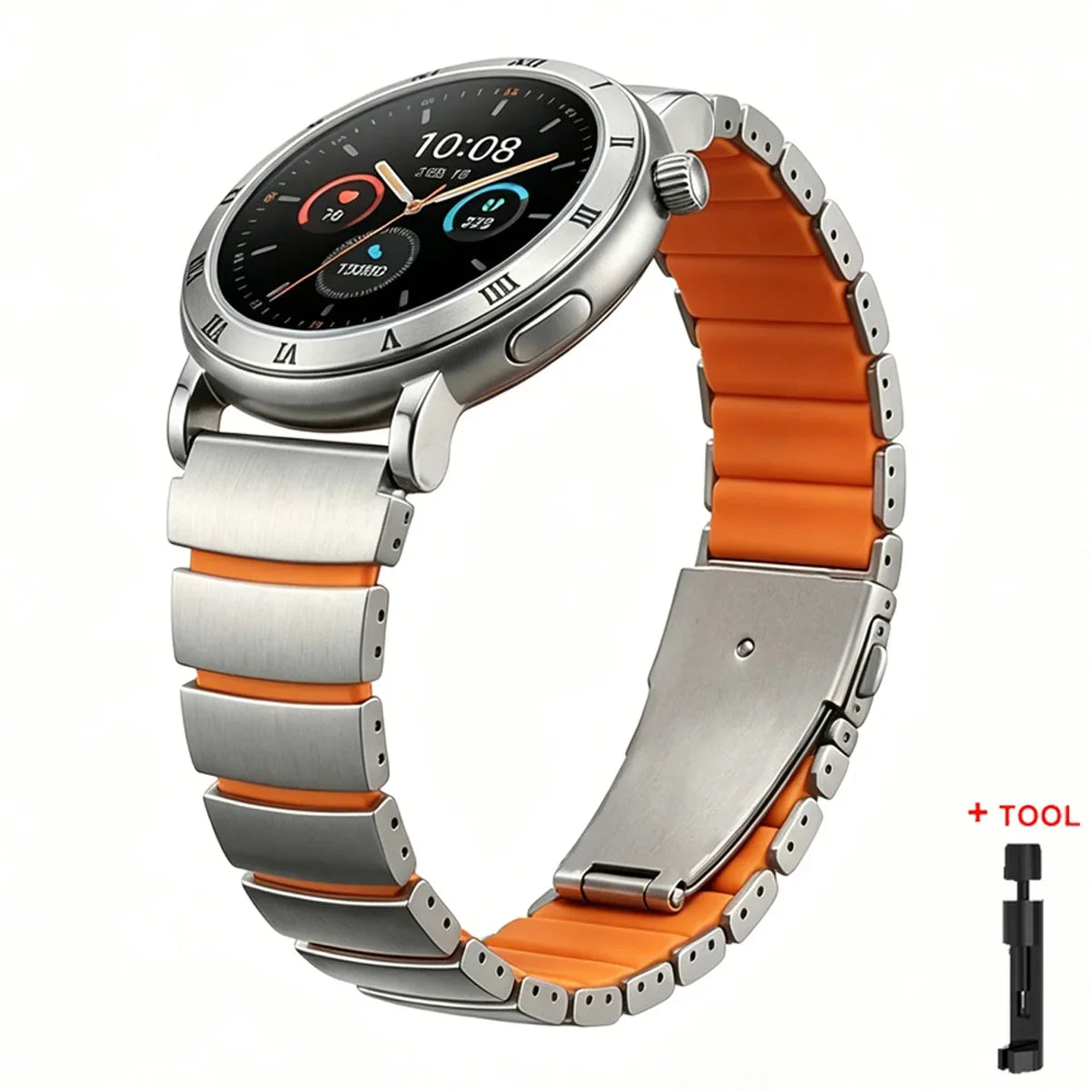 22MM Luxury Titanium Silicone Band for Huawei Watch GT6 Pro / GT5 / GT4 / GT3 & Watch 5 / 4 / 3