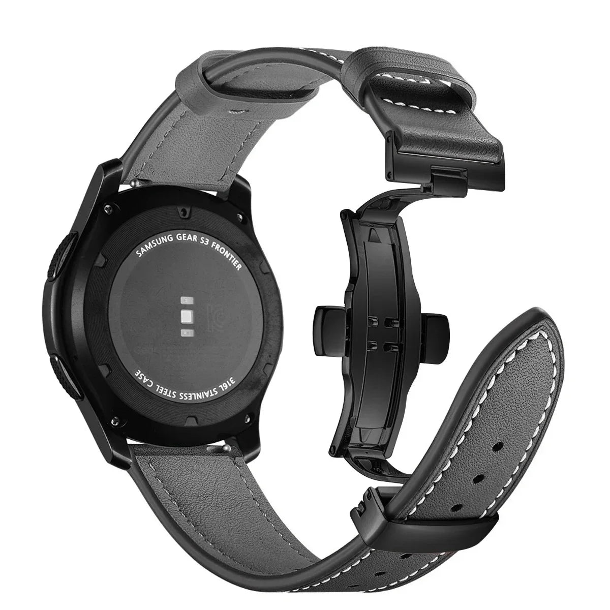 Google Pixel Watch 5, 4 & 3 45mm Leather Band, Butterfly Clasp