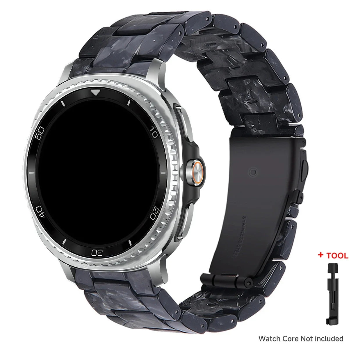 Samsung Galaxy Resin Link Watch Band - Tortoise Women Watch8/Watch8 Classic/Watch9 Ultra/Ultra2