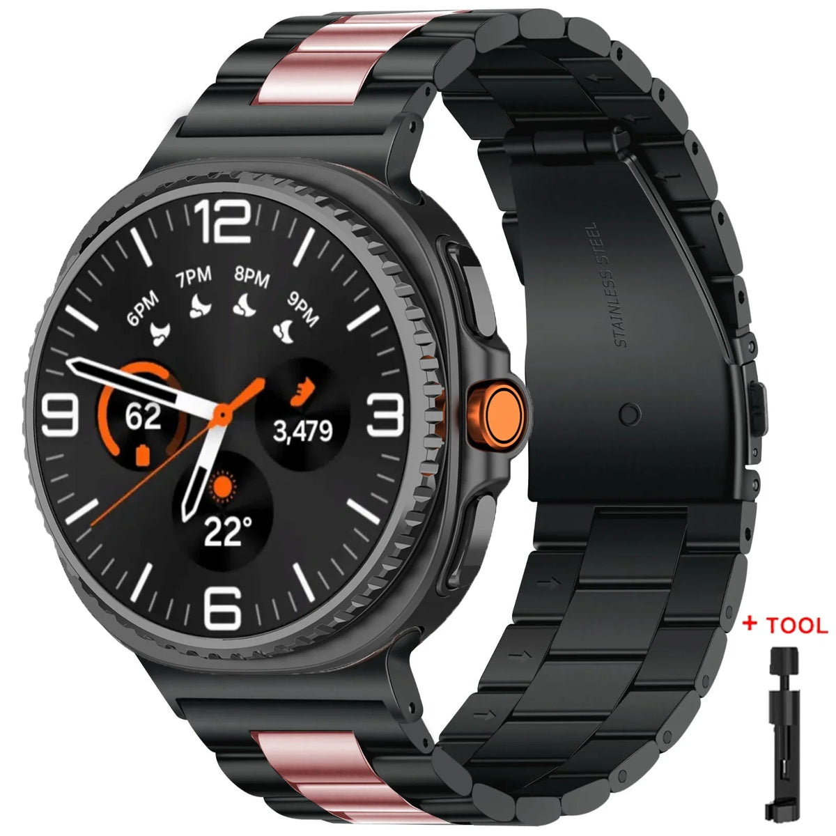 Original Adapter Stainless Steel Band for Samsung Galaxy Watch 8 & 9 / 8 Classic / Ultra 47mm – Metal Bracelet