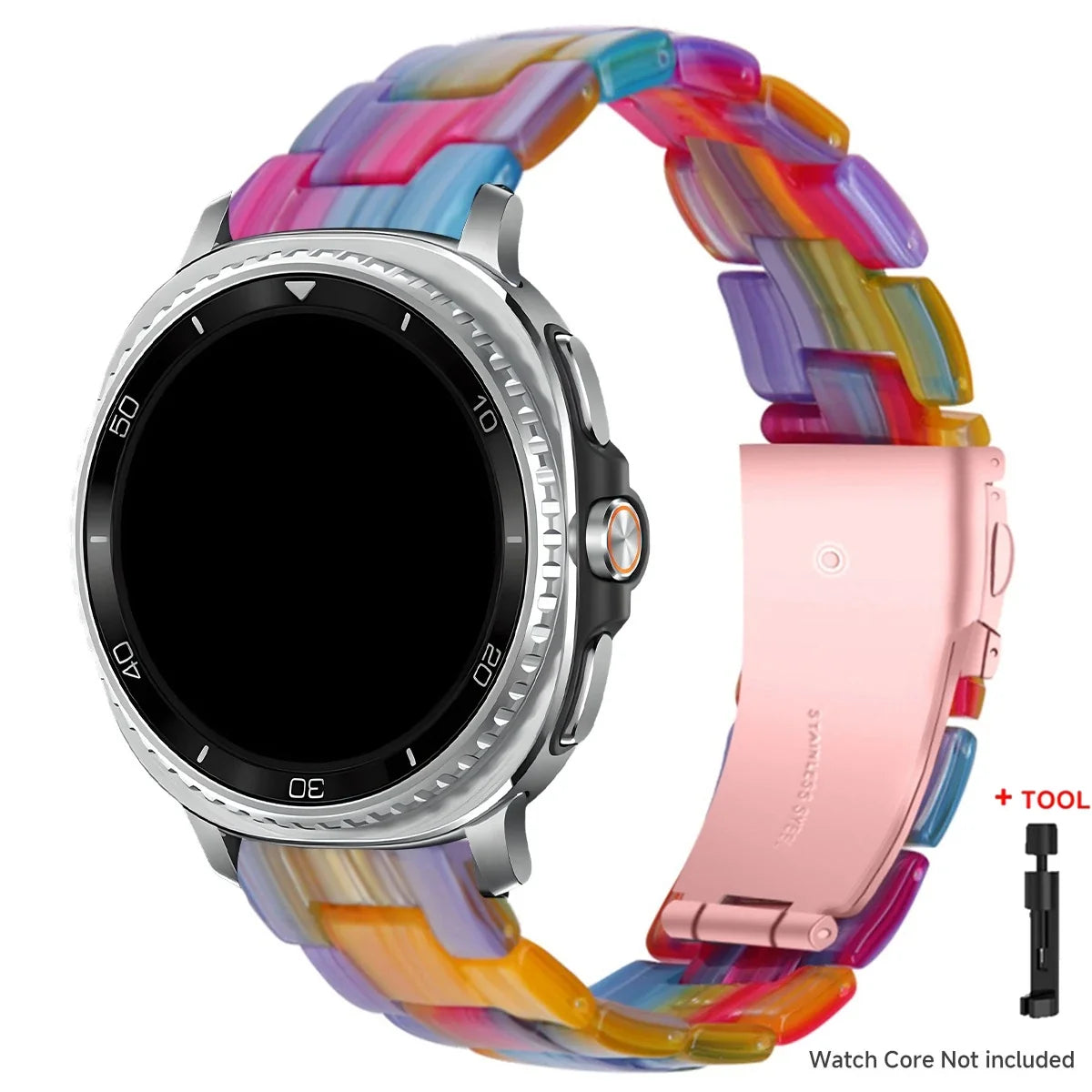 Samsung Galaxy Resin Link Watch Band - Tortoise Women Watch8/Watch8 Classic/Watch9 Ultra/Ultra2