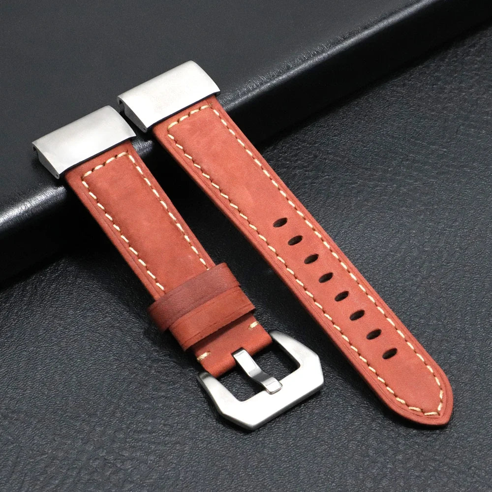 Garmin QuickFit 22/26mm Stitched Leather Buckle Band