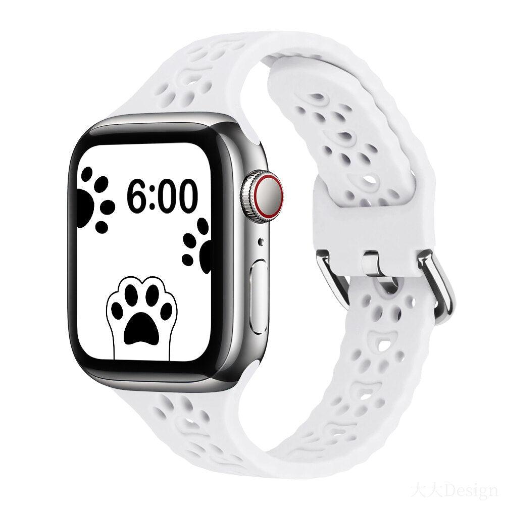 Cat Paw Print Silicone Band for Apple Watch | Series 11, 10, Ultra & More