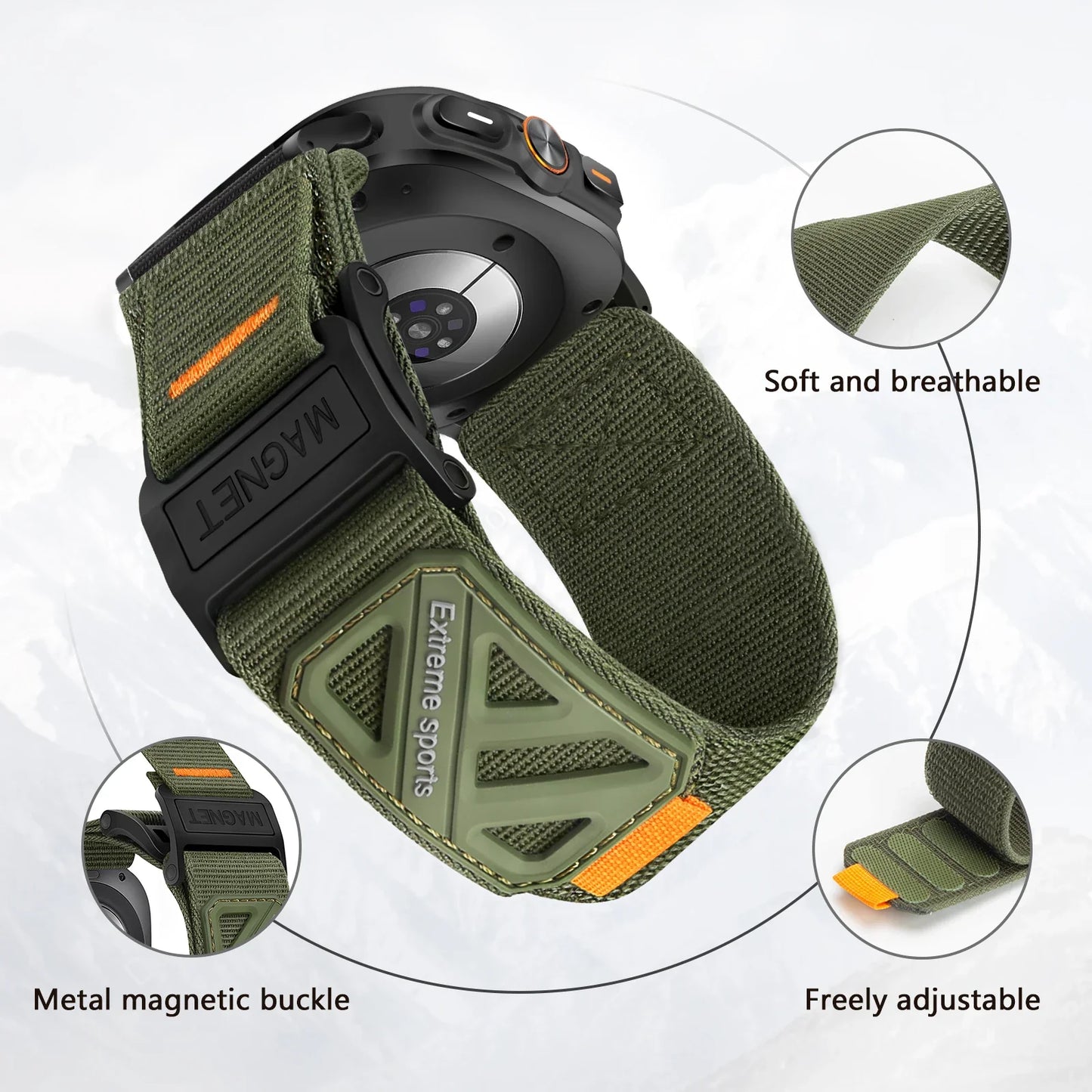 Samsung Galaxy Sport Magnetic Nylon Watch Band – Ultra/Ultra2