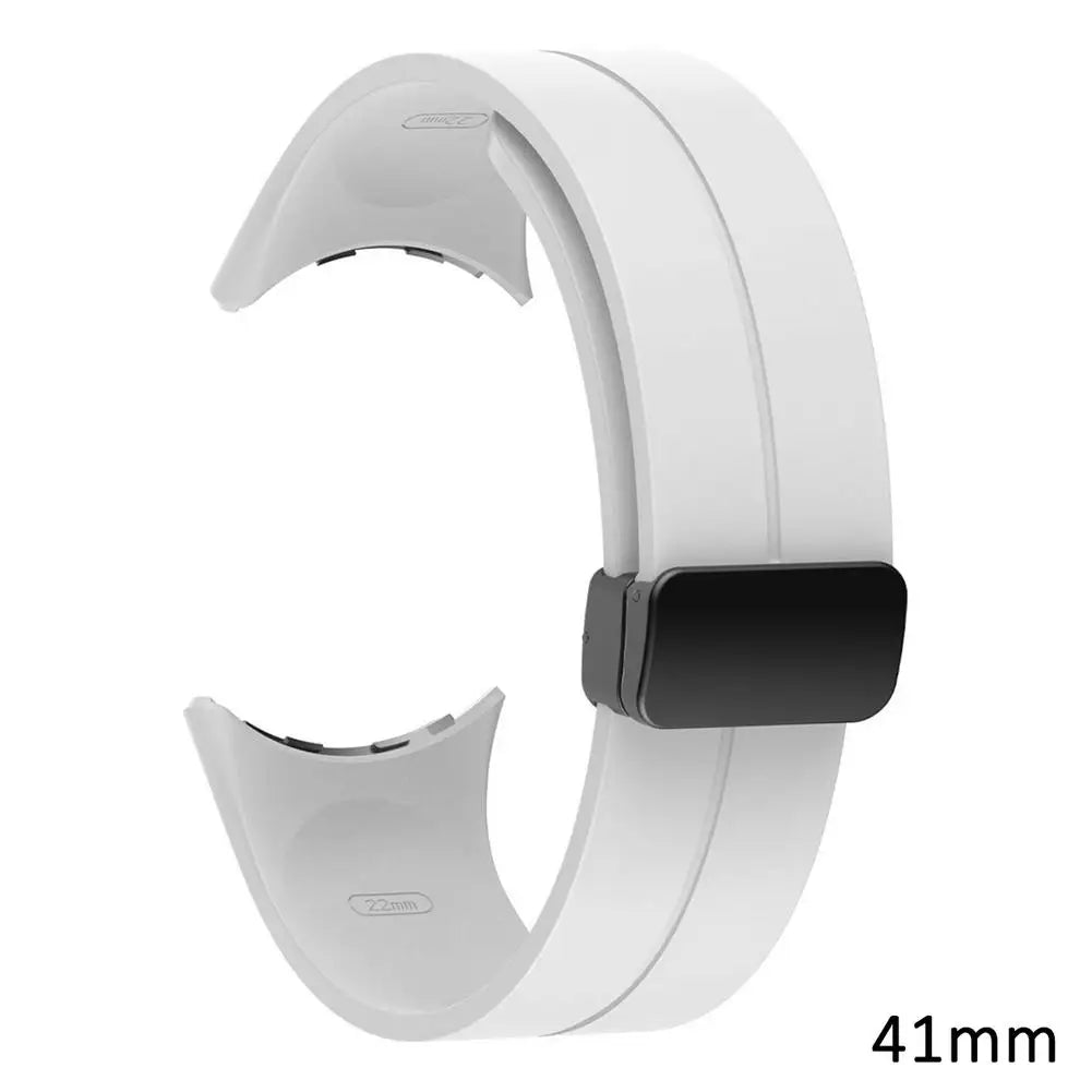 Google Pixel Watch 5, 4 & 3 Silicone Band, Magnetic Folding Buckle