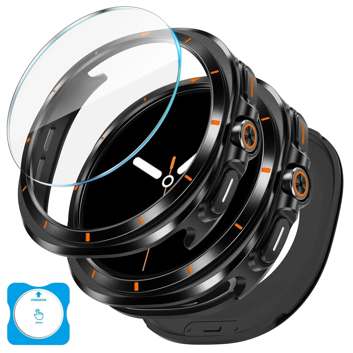 Samsung Galaxy Watch 8 Case with Tempered Glass