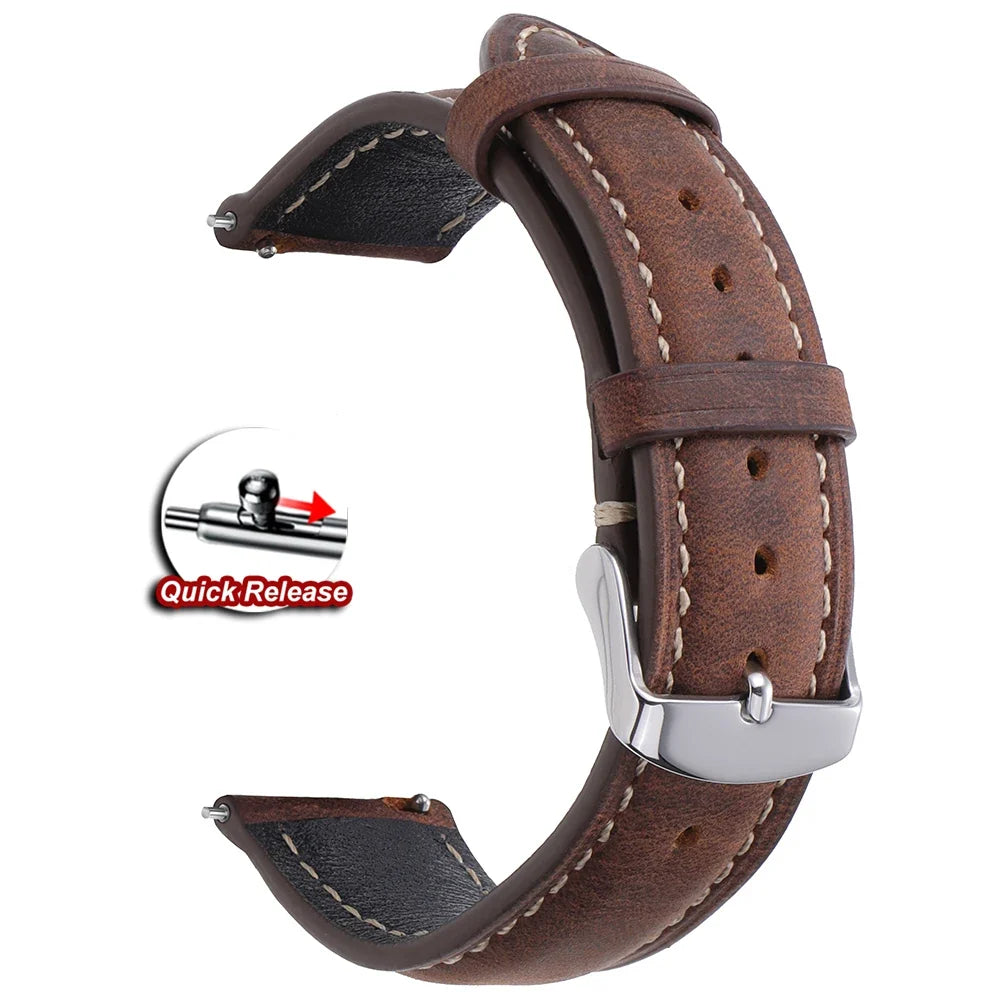 Amazfit Balance, GTR, GTS & Bip Vintage Stitched Leather Band