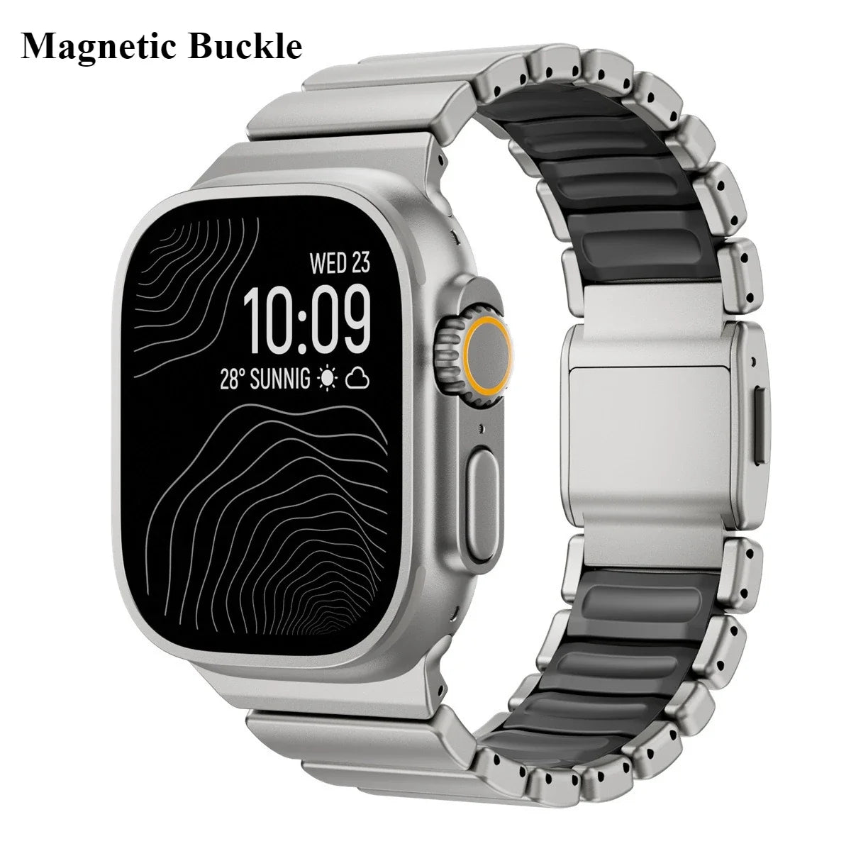 Titanium & Rubber Band for Apple Watch Series 1–12, SE & Ultra 1–4