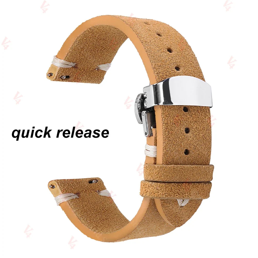 TicWatch Pro 3, E3 & GTH Stitched Suede Band with Butterfly Clasp