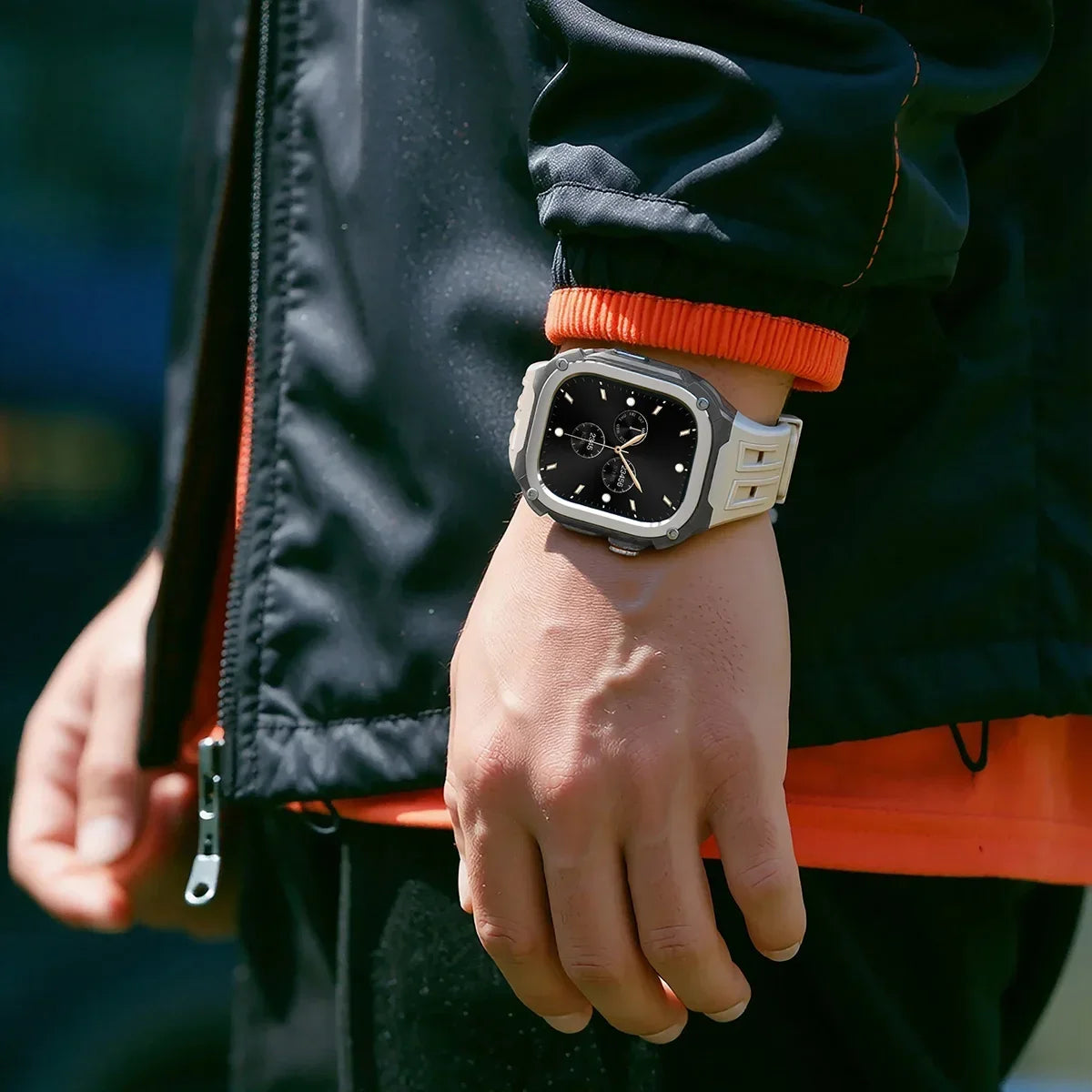 Silicone Strap & Zinc Alloy Bezel Kit for Apple Watch Ultra 1/2/3 49mm