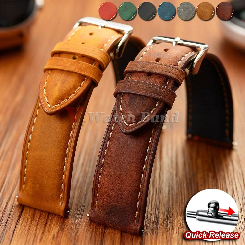 Amazfit Balance, GTR, GTS & Bip Vintage Stitched Leather Band
