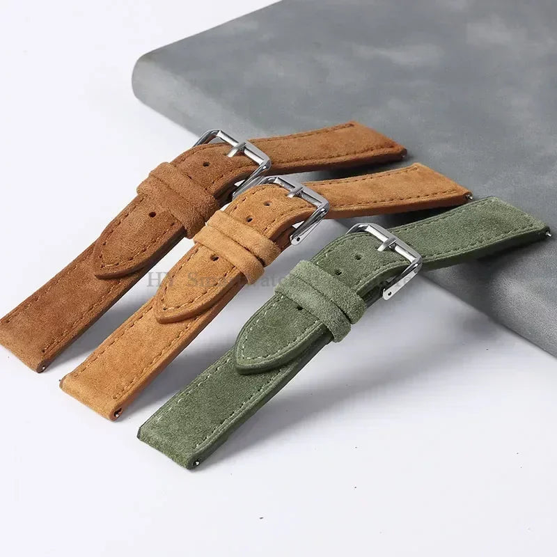 Motorola Moto Watch Vintage Suede Leather Band, Quick Release