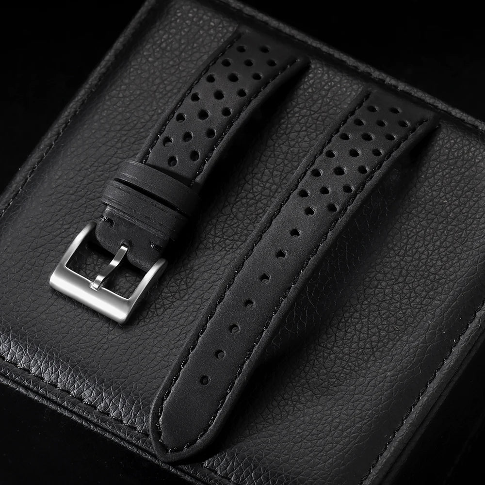 Motorola Moto Watch Perforated Leather Band, Polished or Matte