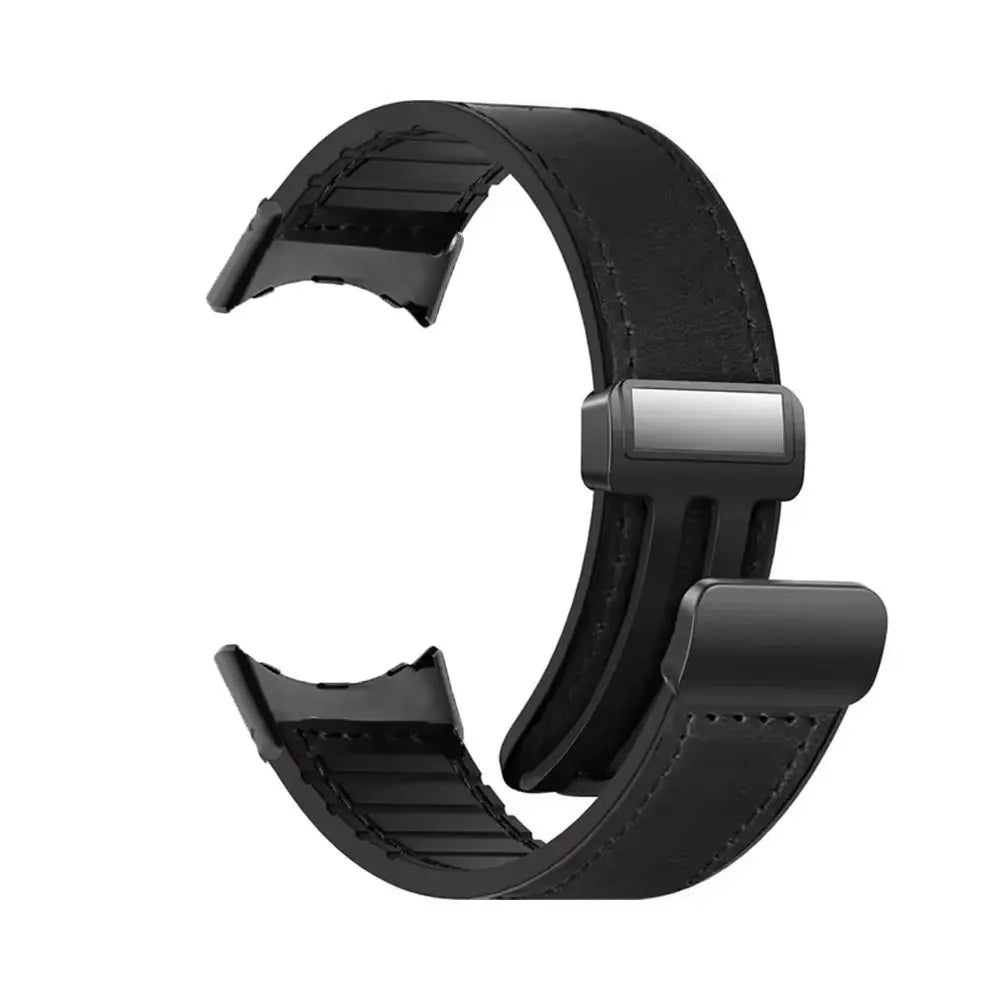Google Pixel Watch 5, 4 & 3 Leather & Silicone Band, Magnetic Clasp