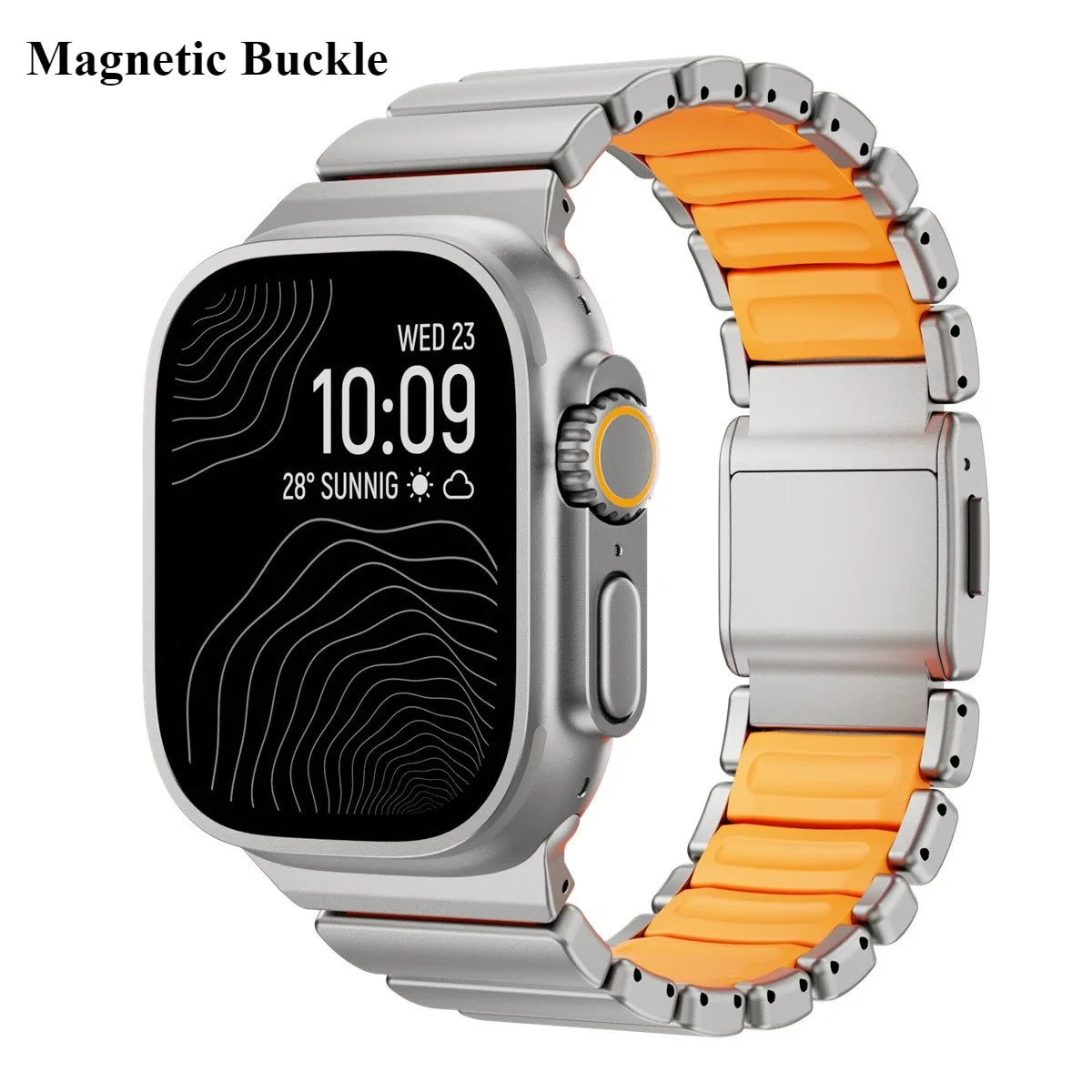 Titanium & Rubber Band for Apple Watch Series 1–12, SE & Ultra 1–4