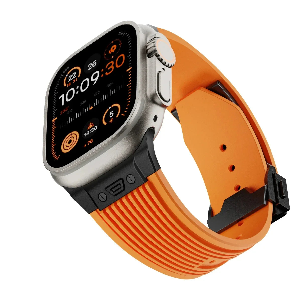 Luxury Sport Silicone Strap for Apple Watch Ultra 3/2 49mm – Series 11/10/9/8/7/6/SE 46/45/44/42mm